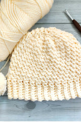 White Winter Hat (Crochet)