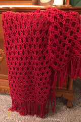 Sophisticated Scarlet Throw Blanket (Crochet)