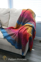 Quick and Easy Wavy Ribbed Ripple Blanket (Crochet)