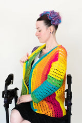 Rainbow Squares Cardigan (Crochet)