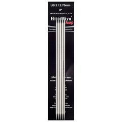 HiyaHiya Stainless Steel Double Point Needles 6" (Sizes 0 to 10)