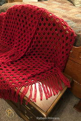 Sophisticated Scarlet Throw Blanket (Crochet)