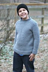 Kids Ribbed Shoulder Sweater (Crochet)
