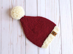 Classic Santa Stocking Cap Christmas Hat (Knit)