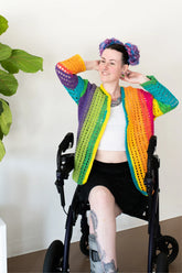 Rainbow Squares Cardigan (Crochet)
