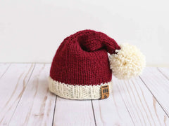 Classic Santa Stocking Cap Christmas Hat (Knit)