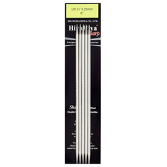 HiyaHiya Stainless Steel Double Point Needles 6" (Sizes 0 to 10)