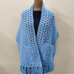 Cornflower Blue Shawl (Crochet)