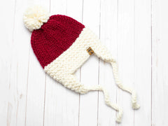 Christmas Ear Flaps Pompom Hats (Knit)