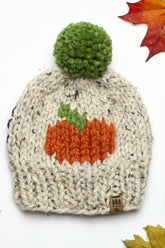 Pumpkin Pompom Hat (Knit)