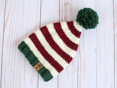 Classic Elf Stocking Cap Christmas Hat (Knit)