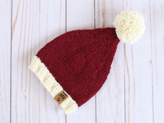 Classic Santa Stocking Cap Christmas Hat (Knit)