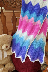 Colorwave Chevron Mandala Baby Blanket (Crochet)