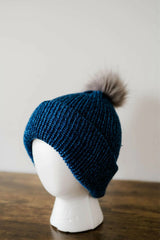 Ladies/Teen Winter Hat With Optional Pom Pom (Circular Knitting Machine)