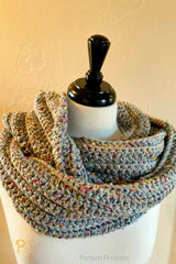 Chunky Tweed Infinity Scarf (Crochet)