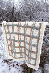 Tartan Plaid Sherpa Blanket (Crochet)