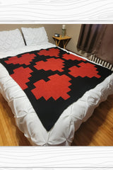 I Like Big Hearts Blanket (Circular Knitting Machine)