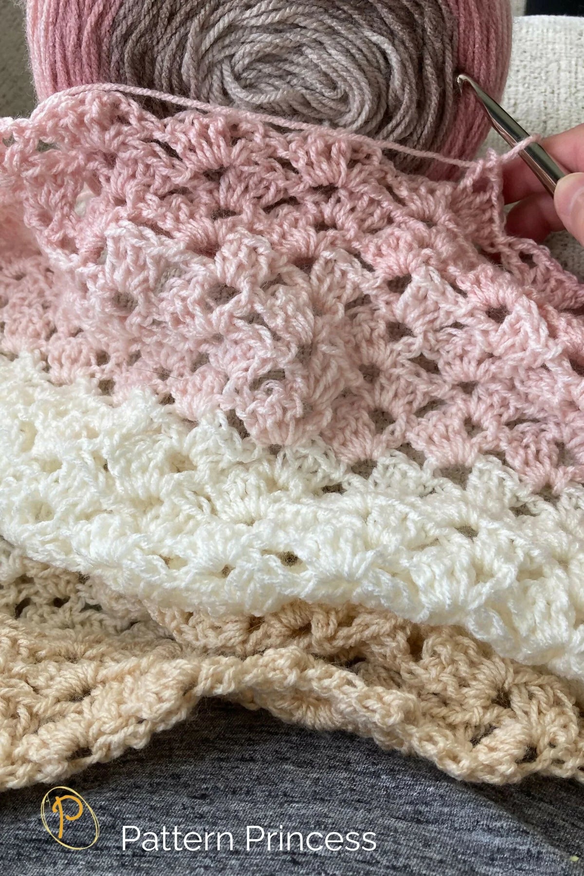 Sandstone and Rose Blanket (Crochet)