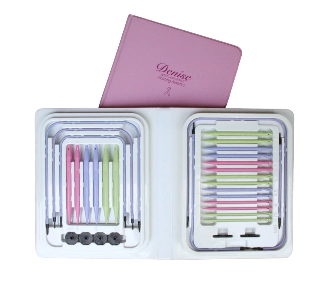 Denise Interchangeable Knitting Kit - Pink (Sizes 5 to 15)