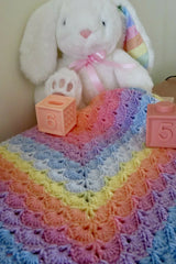 Gentle Rainbow Shells Baby Blanket (Crochet)