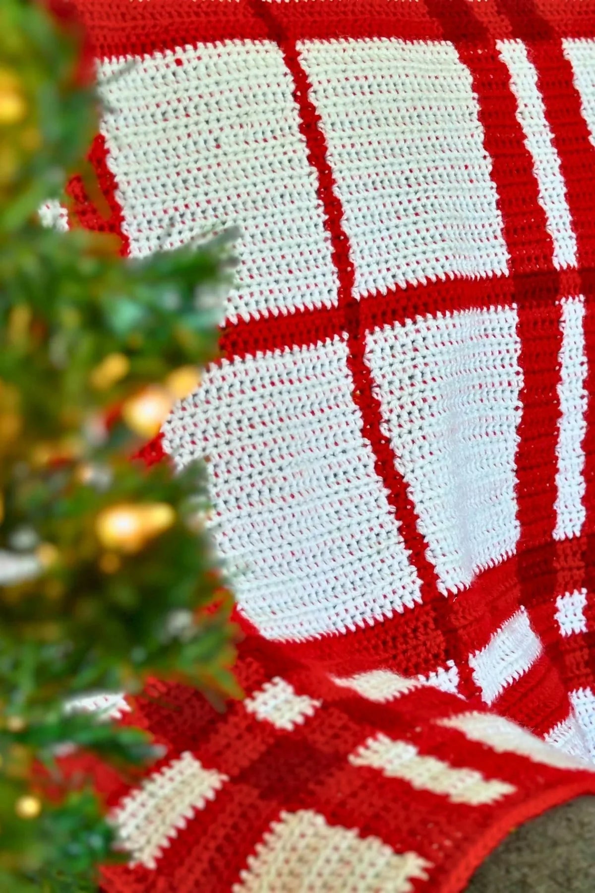 Christmas Plaid Throw (Crochet)