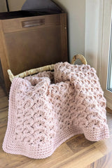 Chunky Slanted Shells Baby Blanket (Crochet)