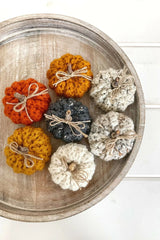Mini Ribbed Pumpkins (Crochet)