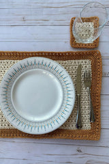 Crossed DC Placemat Set (Crochet)