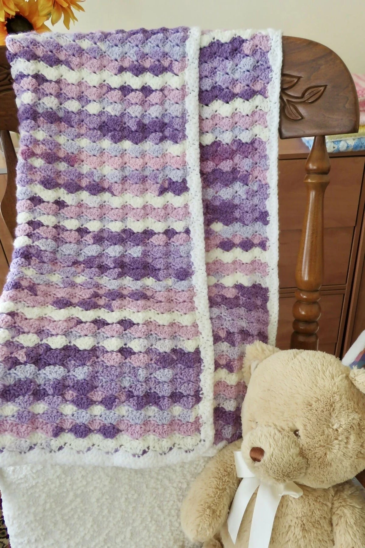 Berry Swirl Ice Cream Baby Blanket (Crochet)