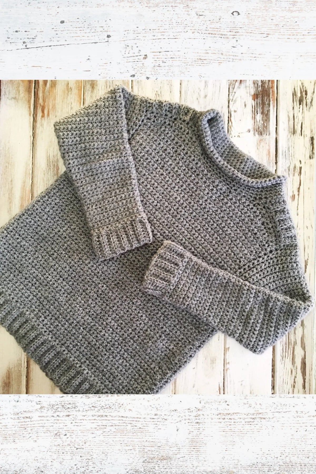 Kids Ribbed Shoulder Sweater (Crochet)