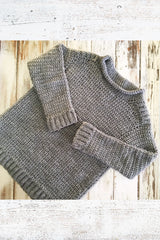Kids Ribbed Shoulder Sweater (Crochet)