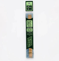 Clover Bamboo Needles Double Pointed 7" (Sizes 0 to 15)