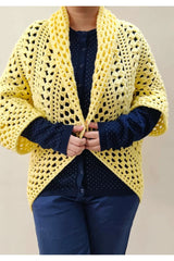 Yellow Diamonds Shrug (Crochet)