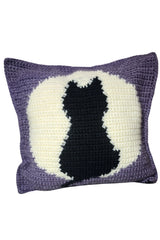 Cat on Full Moon Pillow Sham (Crochet)