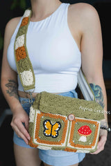 Butterfly and Mushroom Book Sleeve Bag (Crochet)