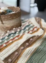 Dots and Dashes Throw Blanket (Crochet)