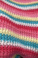 Bright Pastel Textured Crochet Throw Blanket (Crochet)
