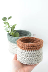 Herringbone Baskets (Crochet)