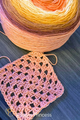 Continuous Granny Square Crochet Blanket with Dot Border (Crochet)