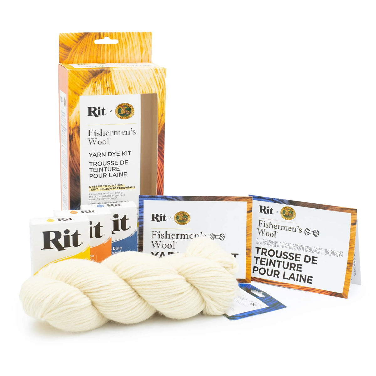 Rit® and Lion Brand® Fishermen's Wool® Yarn Dye Kit