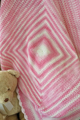 Strawberry Swirls Ice Cream Baby Blanket (Crochet)