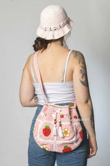 Strawberry Drawstring Crossbody Bag (Crochet)