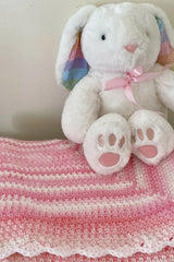 Strawberry Swirls Ice Cream Baby Blanket (Crochet)