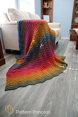 Quick and Easy Wavy Ribbed Ripple Blanket (Crochet)
